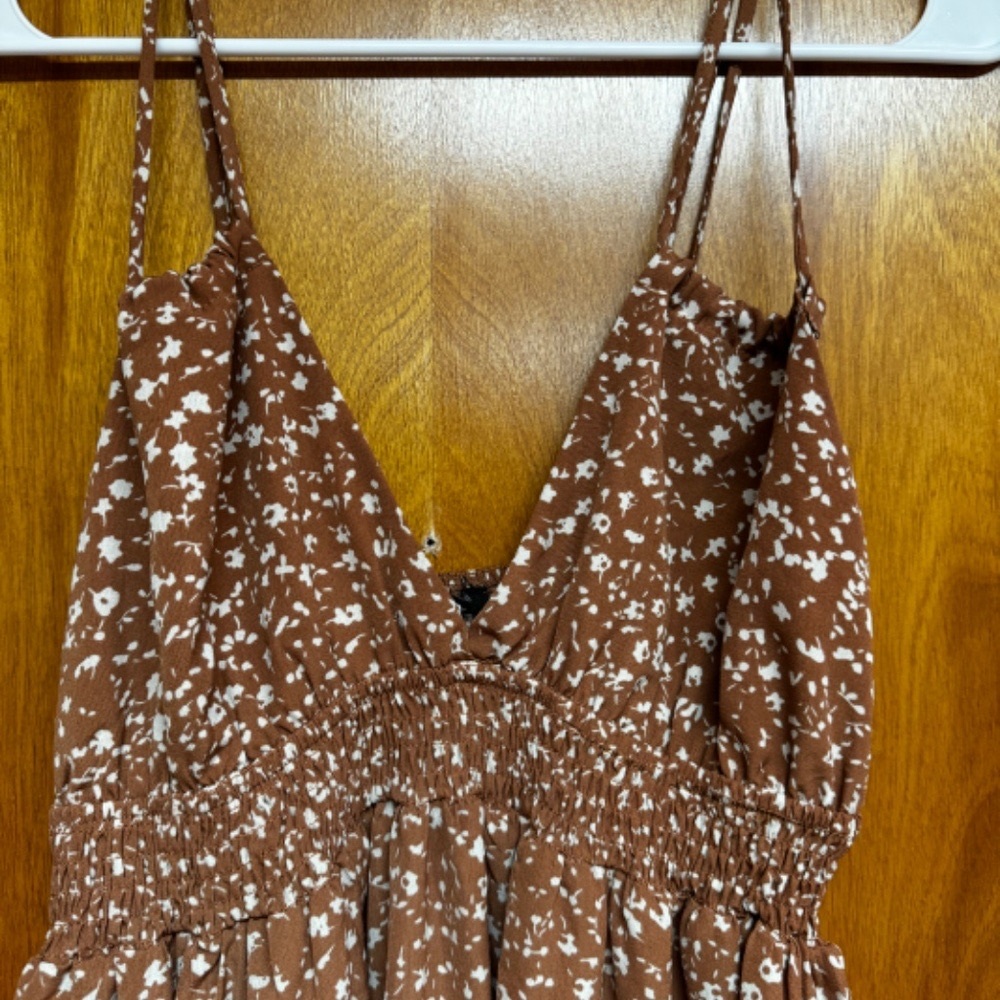 Brown Floral Dress
